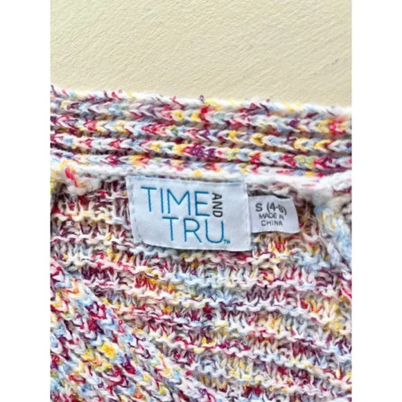 Time and Tru Rainbow Knit Cable Sweater S - Picture 4 of 4